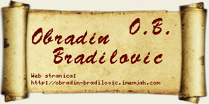 Obradin Bradilović vizit kartica